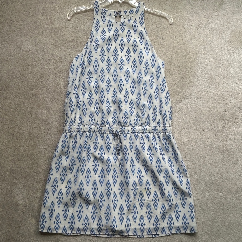 Joie Blue and White Patterned Sleeveless Dress